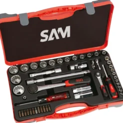 Douilles Et Cliquets 1/4'' 1/2'' - Coffret De 49 SAM Outillage - 75-SS49A