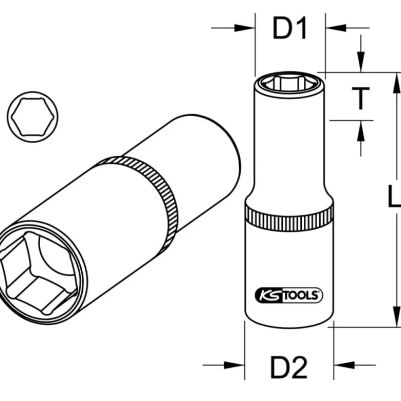 Douille 3/8" spéciale pour bougies de préchauffage, 10 mm KS TOOLS 917.3830