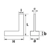 Equerre a chapeau 90° 150x100 MM precision classe 0 SAM - E4-150