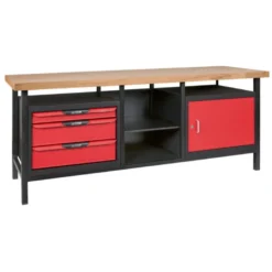 Etabli d’atelier professionnel Extra long 1 porte et 3 tiroirs KS TOOLS 865.0210
