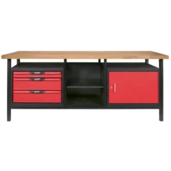 Etabli d’atelier professionnel Extra long 1 porte et 3 tiroirs KS TOOLS 865.0210