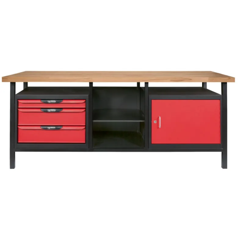 Etabli d’atelier professionnel Extra long 1 porte et 3 tiroirs KS TOOLS 865.0210