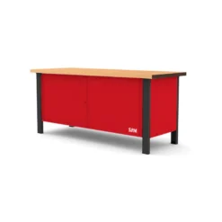 Etabli Ferme Longueur 2 Metres Avec Plateau Bois SAM Outillage - ETAB-200PBF