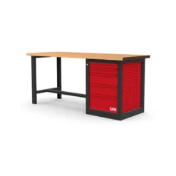 Etabli 1,5 metres bois avec meuble 5 tiroirs SAM - Etab-150m5