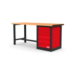 Etabli 1,5 metres bois avec meuble 6 tiroirs SAM - Etab-150m6
