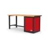 Etabli 2 metres bois avec meuble 1 tiroir (int. etageres) SAM - Etab-200m1te