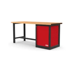 Etabli 2 metres bois avec meuble 1 tiroir (int. etageres) SAM - Etab-200m1te