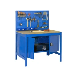 Etabli 2 niveaux + 1 fond perforé + 2 portes - SIMONWORK BT2 LOCKER 900 - 1445 x 910 x 610 SIMONRACK 8435104942727