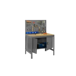 Etabli 2 niveaux + 1 fond perforé + 2 portes - SIMONWORK BT2 LOCKER 1200 - 1445 x 1210 x 610 SIMONRACK 8435104942741