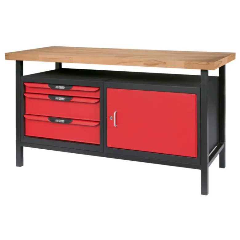 Etabli professionnel d'atelier 1 porte et 3 tiroirs KS TOOLS 865.0140