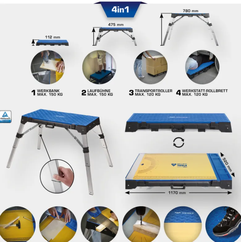 Etabli universel 4 en 1 BRILLIANT TOOLS - BT180000