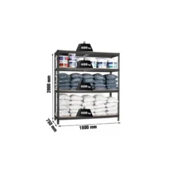 Etagère Métal/Bois 4 niveaux - 2000x1800x750 - 400kg - ECOFORTE 1807-4 / SIMONRACK 8425437102745