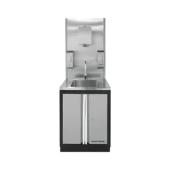Evier en acier inox avec accessoires meuble bas et panneau arrière KRAFTWERK 150.500.002