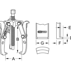 Extracteur universel à 2 et 3 griffes KS TOOLS