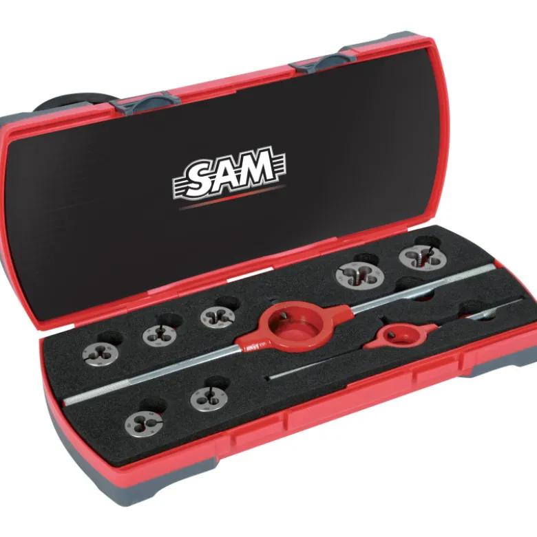 Filiere M3 4 5 6 8 10 12 + 2 Porte-Filieres - Coffret De 7 SAM Outillage - CF-9