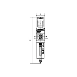 Filtre régulateur G3/8" 550L/min avec raccord PS1 8.5Bar PREVOST - ATU M2585102CS