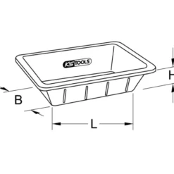 Gamatte caoutchouc - 13L - 460x320x150 KS TOOLS 140.0043