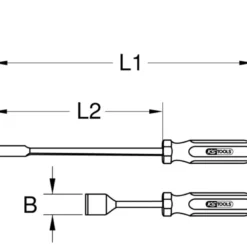 Grattoir emmanché désaxé 12.5 x 300 mm KS TOOLS 907.2233