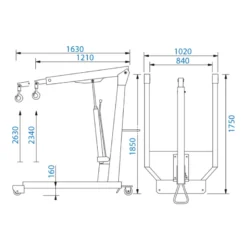 Grue D'Atelier Hydraulique Pour Les Garages Etc 2T King Tony - 9HYGR20