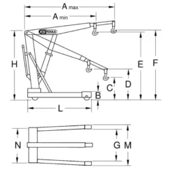 Grue mobile pliante (chèvre) 1T KS TOOLS 161.0020