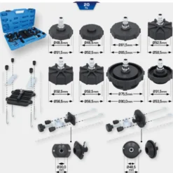 Jeu d'adaptateurs universels pour purgeur de frein 20pcs BRILLIANT TOOLS - BT701220