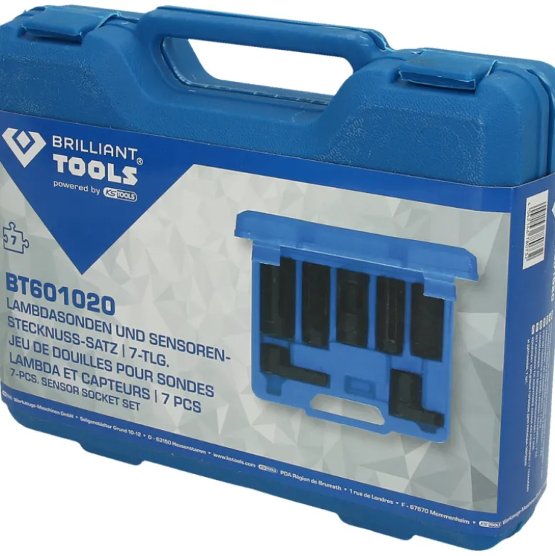 Jeu de douilles 3/8" et 1/2" pour sonde Lambda et capteurs 7pcs BRILLIANT TOOLS - BT601020