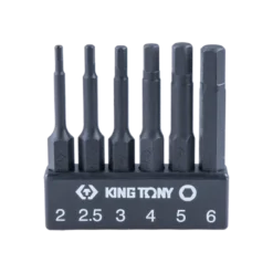 Jeu D'Embouts Renforcés 1/4" 6 Pans - 6 Pièces King Tony - 1004A6HQ