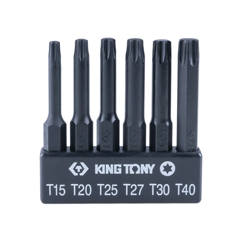 Jeu D'Embouts Renforcés 1/4" Torx - 6 Pièces L:150Mm King Tony - 1004D6TQ