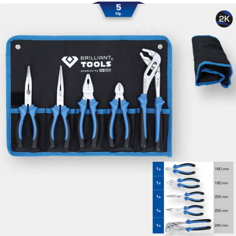 Jeu de pinces standard 5pcs BRILLIANT TOOLS - BT060005