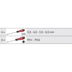 Jeu de 6 tournevis ULTIMATE, Fente - PH KSTOOLS 922.6020