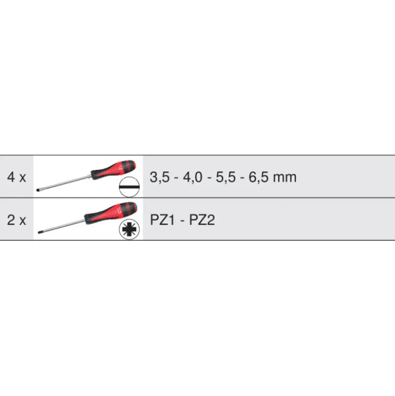 Jeu de 6 tournevis ULTIMATE, Fente - PZ KS TOOLS 922.6040