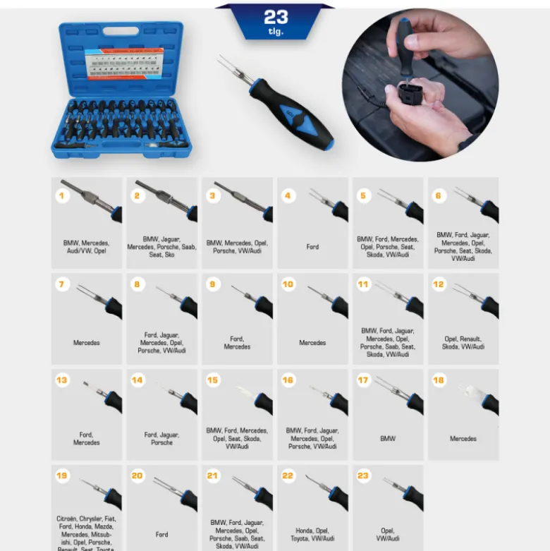 Jeu d’extracteurs de cosses pour connecteurs 23pcs BRILLIANT TOOLS - BT511100