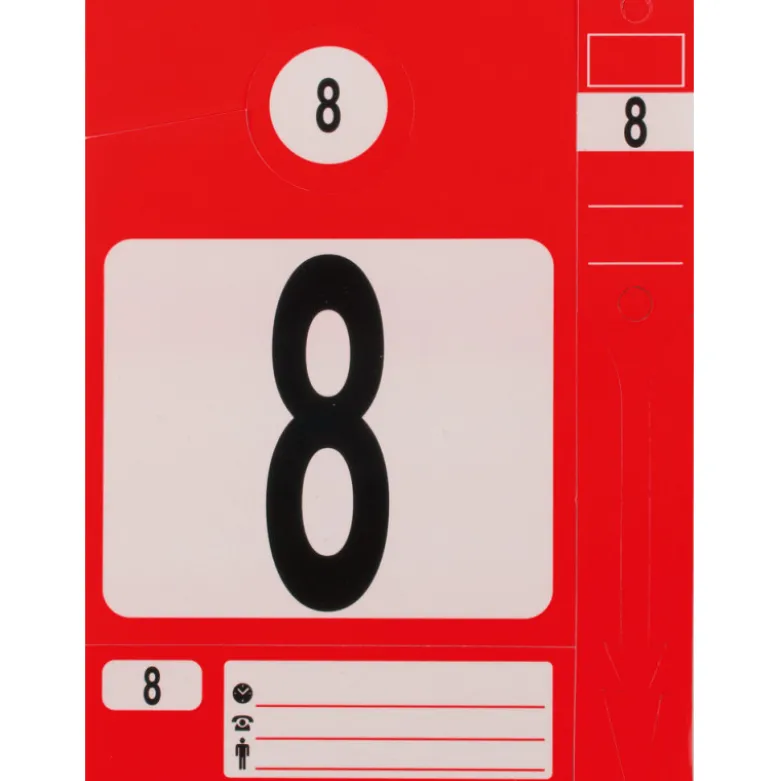 Jeu d'étiquettes et porte clés rouge KS TOOLS 500.8015