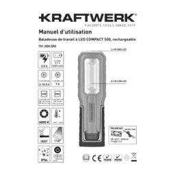 Lampe à LED 2 batteries COMPACT 500, KRAFTWERK 701.000.000