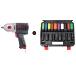 Lot clé à chocs MONSTER 1/2'' et coffret de douilles à chocs pour roues KS TOOLS - 515.1210-A5