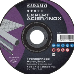 LOT DE 25 DISQUES EXPERT ACIER INOX 125MM MOYEU PLAT - SIDAMO