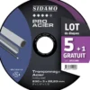 Lot de 5 disques + 1 gratuit 230 mm Tronçonnage Acier - SIDAMO