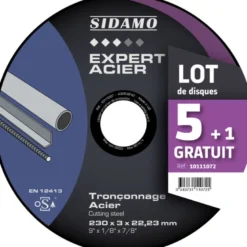 LOT DE 5 DISQUES + 1 OFFERT EXPERT ACIER 230MM - SIDAMO