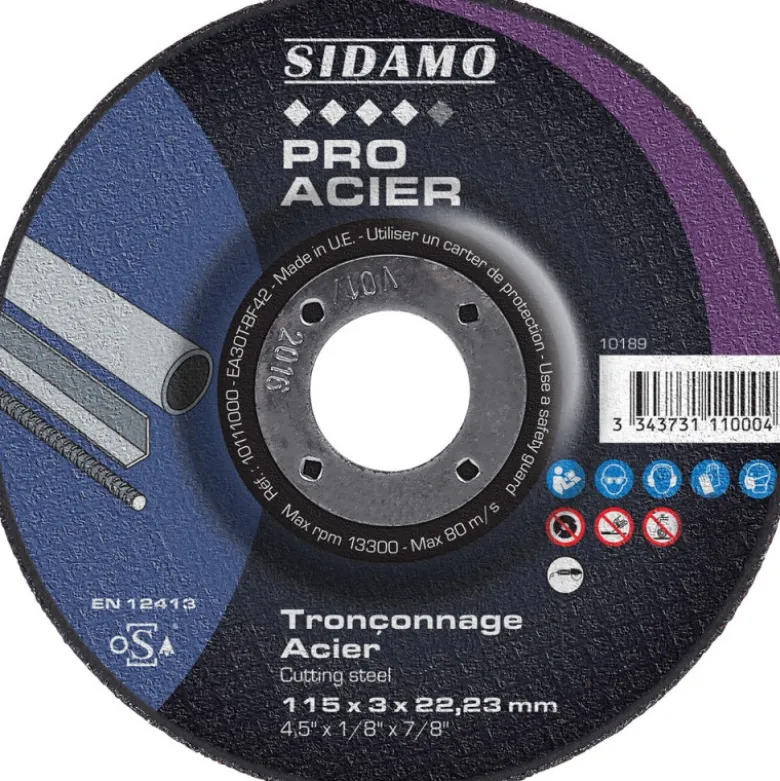 Lot de 5 disques PRO ACIER alés. 22.23mm 115mm - SIDAMO 10111000/5