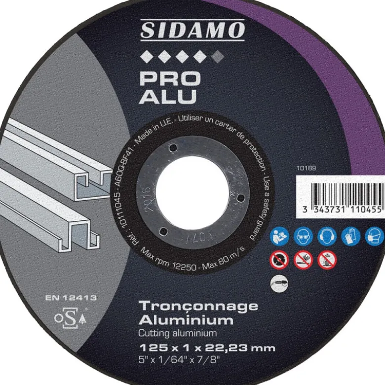 Lot de 5 disques PRO ALU 125mm Ales22.23mm Ep 1mm - SIDAMO 10111045/5