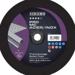 LOT DE 10 DISQUES PRO MC ACIER INOX 300MM ALES 25.4MM - SIDAMO