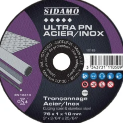 LOT DE 10 DISQUES ULTRA PN ACIER INOX 76MM ALES.10MM EP 1 MM - SIDAMO