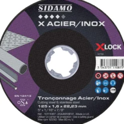 Lot de 25 disques X ACIER INOX 125mm Ales.22.23mm - SIDAMO 10111087