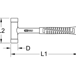 Maillet à embouts plastiques anti rebonds manche acier gainé KS TOOLS