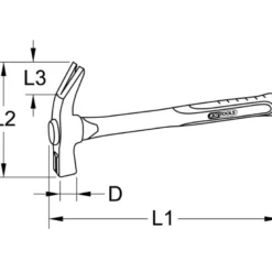 Marteau de coffreur manche fibre tri-matière KS TOOLS 142.2010