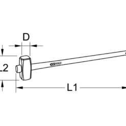 Masse couple manche fibre tri-matière Incassable KS TOOLS