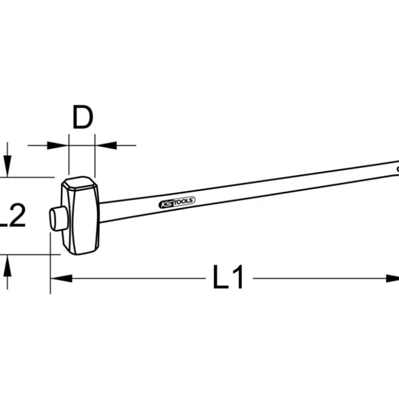 Masse couple manche fibre tri-matière Incassable KS TOOLS