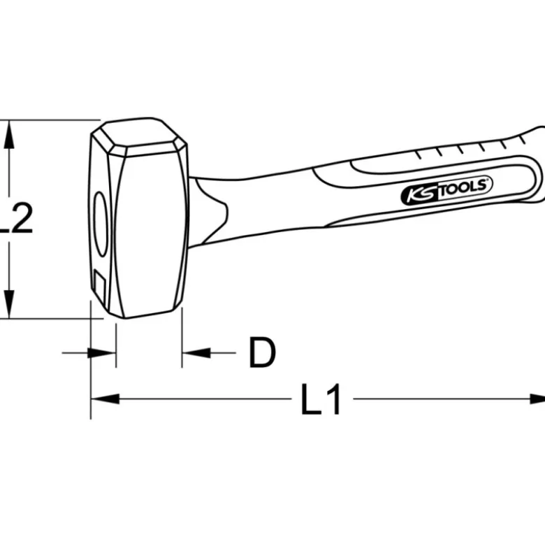 Massette de maçon manche fibre tri-matière Incassable KS TOOLS