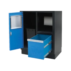 Meuble Bas Avec Poubelle Intégrée Et Support Rouleau Papier Bleu King Tony - 87D1111AKB