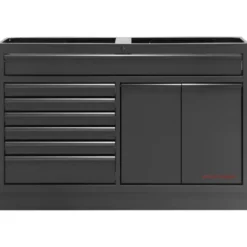 Meuble bas 1360 mm 7 Tiroirs et 2 Compartiments Coulissants MOBILIO BLK Kraftwerk - 3964-03-W-BLK